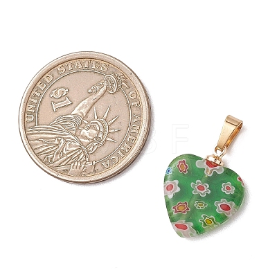 Handmade Millefiori Glass Pendants PALLOY-JF05133-1