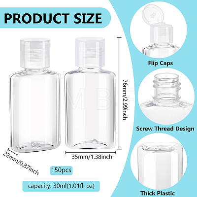 Transparent PET Plastic Refillable Flip Cap Bottle MRMJ-WH0001-63-1