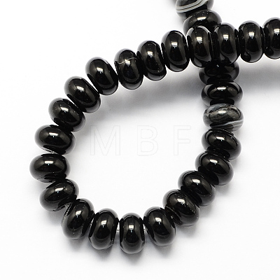 Dyed Natural Black Onyx Beads Strands G-S105-6mm-03-1