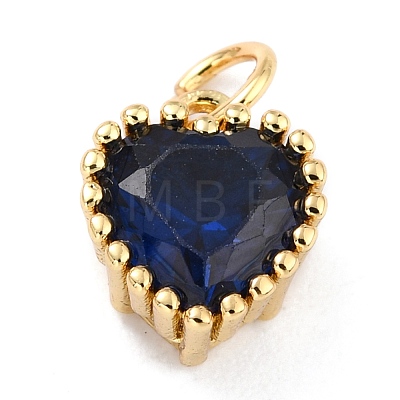 Real 18K Gold Plated Brass Inlaid Cubic Zirconia Charms ZIRC-L100-074G-01-1