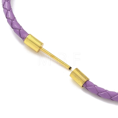 3MM Braided Round Imitation Leather Cord Bracelet Making MAK-S075-01G-Q-1