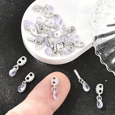 SHEGRACE Brass Micro Pave Cubic Zirconia Charms XGRQ5K115-824P-B-1