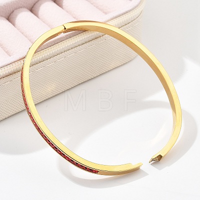 304 Stainless Steel Rhinestone Bangles for Women BJEW-Z092-06G-1