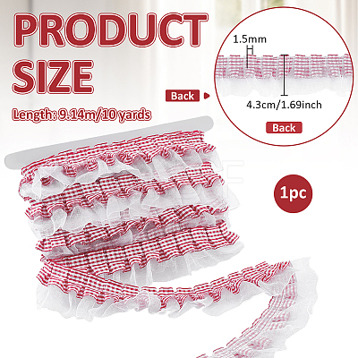 10Yards Polyester Lace Ribbon OCOR-PH0008-04B-1