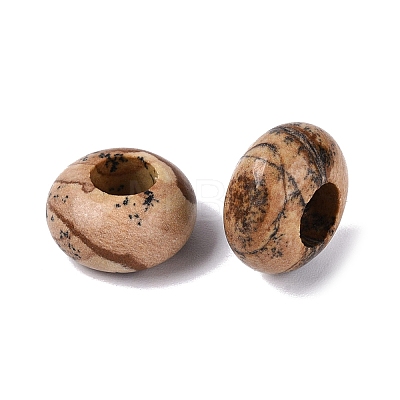 Natural Picture Jasper European Beads G-N359-17A-04-1