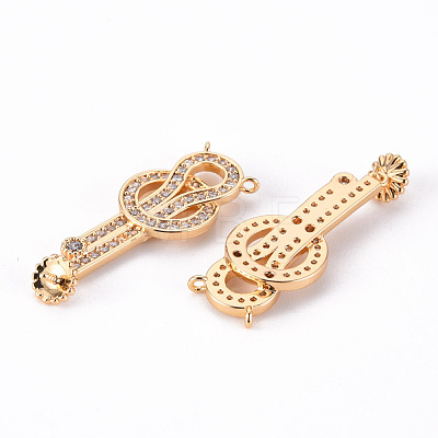Brass Micro Pave Clear Cubic Zirconia Screw Eye Peg Bails Links Connectors KK-T062-89G-NF-1