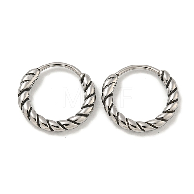 316 Surgical Stainless Steel Hoop Earrings EJEW-D096-19B-AS-1