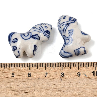 Animal Theme Blue and White Porcelain Beads PORC-Z007-05C-1