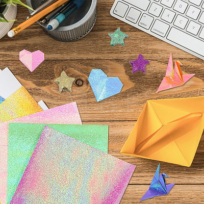 Globleland 3 Bags 3 Style Glitter Star Origami Papers DIY-GL0005-06-1