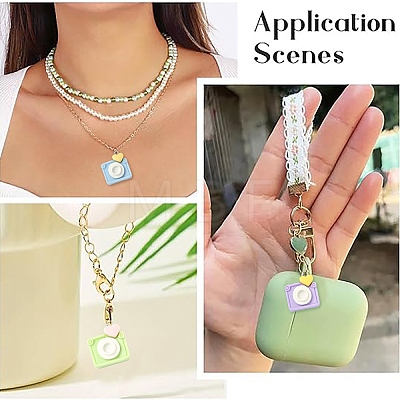 20Pcs 4 Colors Opaque Resin Pendants RESI-YW0005-42-1