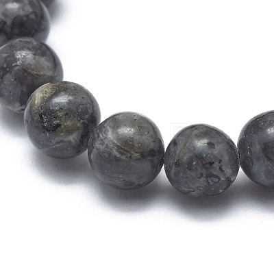 Natural Larvikite Bead Stretch Bracelets X-BJEW-K212-C-046-1