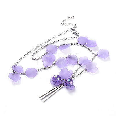 Acrylic Beads Pendant Necklaces NJEW-JN02416-1