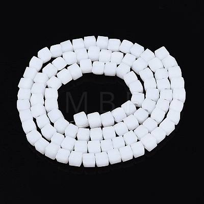 Opaque Frosted Glass Beads Strands GLAA-N072-01A-B01-1