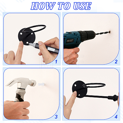 12 Bags 2 Styles Wall Mounted Iron Baseball Storage Holder AJEW-WA0004-06-1