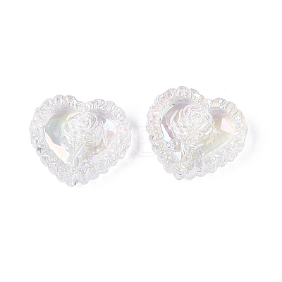 UV Plating Rainbow Iridescent Acrylic Beads OACR-P016-02-01-1