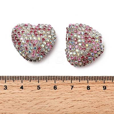 Sparkling Acrylic Heart Beads with Rhinestone Embellishment OACR-NH0001-02B-02-1