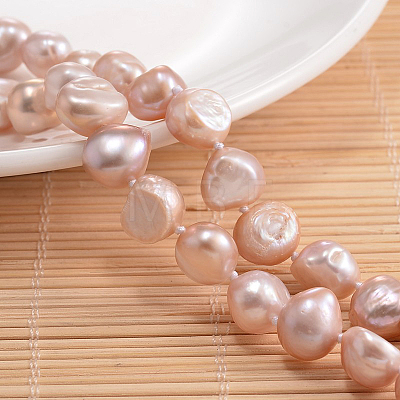 Natural Pearl Nuggets Beaded Necklace NJEW-P126-B-01A-01-1