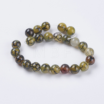 Natural Dragon Veins Agate Beads Strands X-G-G515-8mm-02B-1