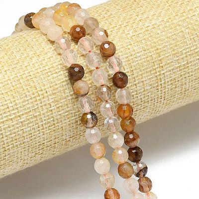 Natural Yellow Hematoid Quartz Beads Strands G-B165-A07-6mm-1