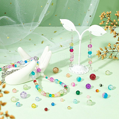   550Pcs Transparent Crackle Glass Beads CCG-PH0001-06-1