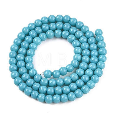 Opaque Solid Color Glass Beads Strands GLAA-T032-P8mm-13A-1