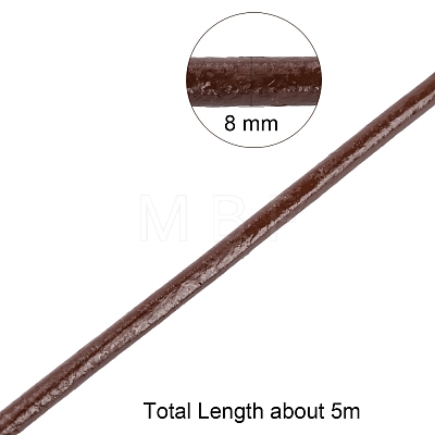 3mm Saddle Brown Color Cowhide Leather Beading Cords X-WL-A002-12-1