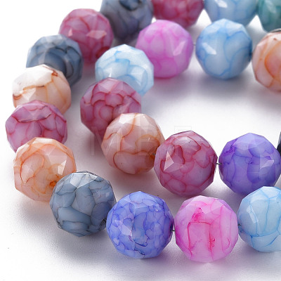 Opaque Baking Painted Glass Beads Strands EGLA-N006-011I-1