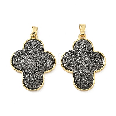 Brass Resin Pendants KK-C158-04B-G-1