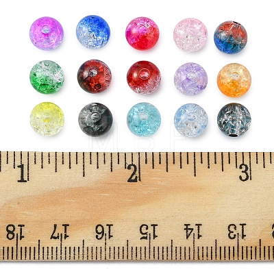 420Pcs 15 Colors Transparent Crackle Acrylic Beads CACR-FS0001-01-1