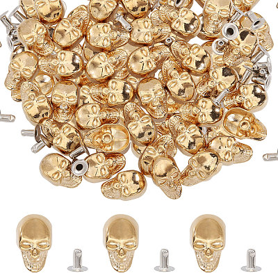 50Pcs Skull Alloy Rivets FIND-CA0011-72A-G-1