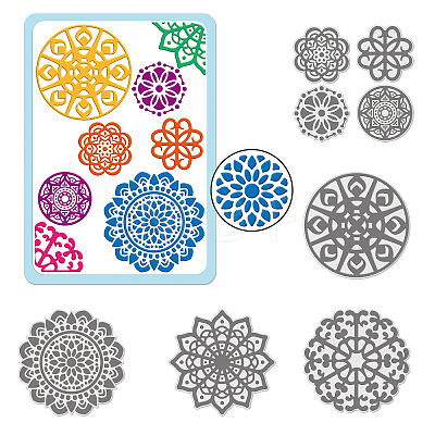 Mandala Carbon Steel Cutting Dies Stencils DIY-WH0309-975-1