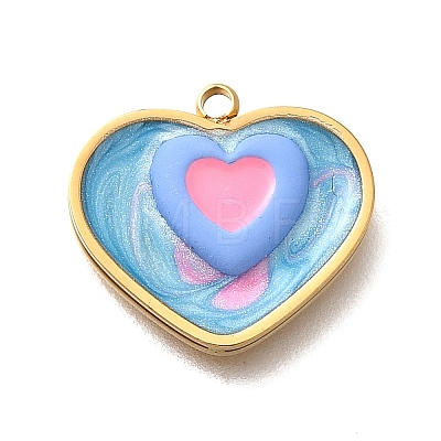 Brass Enamel Pendants STAS-Q347-01G-C-1-1