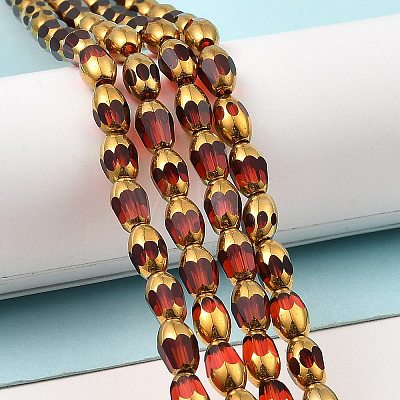 Faceted Electroplate Glass Beads Strands EGLA-P051-04A-A01-1