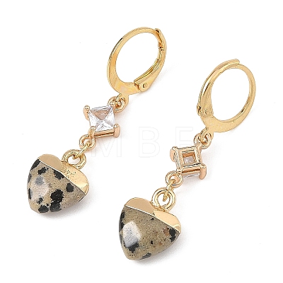 Natural Gemstone Leverback Dangle Earrings EJEW-JE07371-1