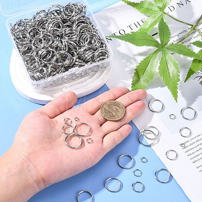 700Pcs 7 Styles 201& 304 Stainless Steel Split Rings STAS-CJ0002-17-1