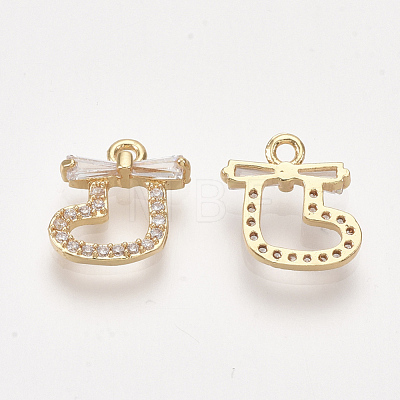 Brass Cubic Zirconia Charms KK-S348-437-1