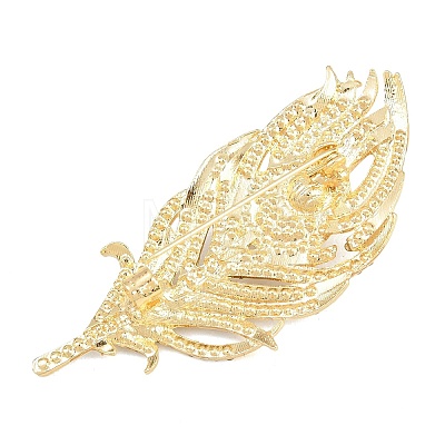 Feather Shape Imitation Pearl Pins JEWB-B036-02G-1