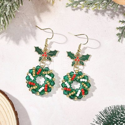 304 Stainless Steel Glass Dangle Earrings EJEW-MZ00805-1
