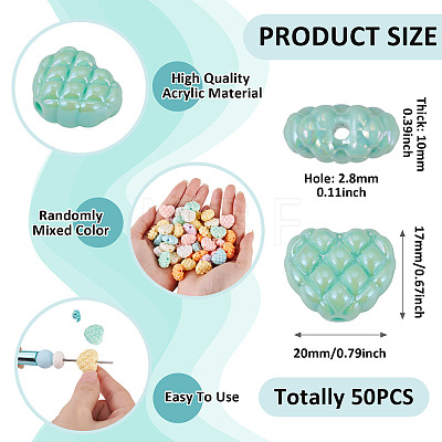 50Pcs Opaque Acrylic Beads OACR-TA0004-65-1