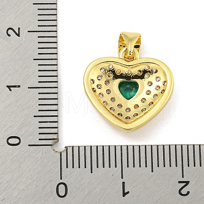 Heart Rack Plating Brass Micro Pave Cubic Zirconia Charms KK-Z053-17G-03-1