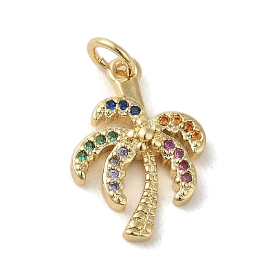 Brass Micro Pave Cubic Zirconia Pendants KK-M283-14A-02-1