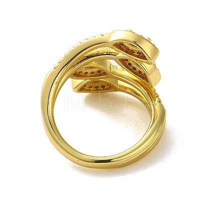 Brass with Cubic Zirconia Rings RJEW-B057-04G-02-1