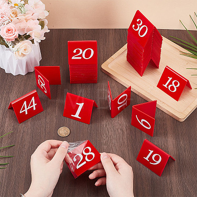 50Pcs Numbers 1~50 Acrylic Table Signs AJEW-OC0015-46-1