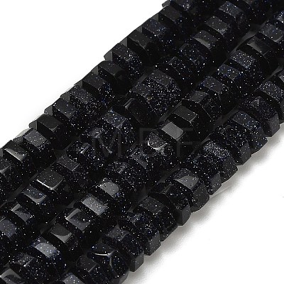 Synthetic Blue Goldstone Beads Strands G-G317-A07-3x6mm-1