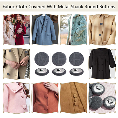  20Pcs Cloth with Aluminum Base Buttons BUTT-NB0001-77C-1