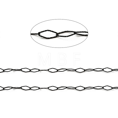 304 Stainless Steel Textured Horse Eye Link Chains CHS-I020-01B-EB-1