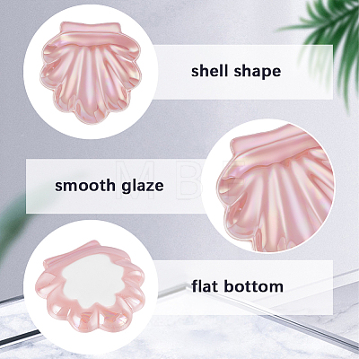 Shell Shaped Porcelain Jewelry Storage Display Trays for Rings AJEW-SP0006-06B-02-1
