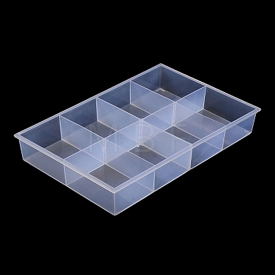 8 Grids Transparent Plastic Jewelry Trays CON-K002-02D-1