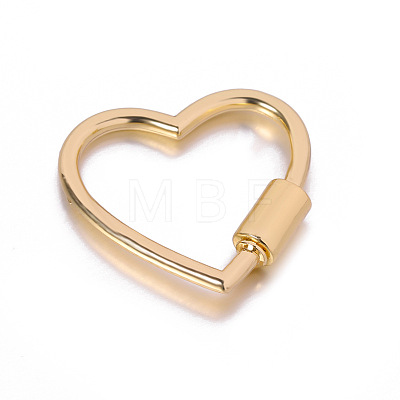 Alloy Heart-shaped Locking Carabiner Clasps PW-WG54507-01-1