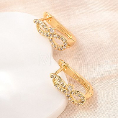Brass Micro Pave Cubic Zirconia Hoop Earrings KK-Z166-06G-1